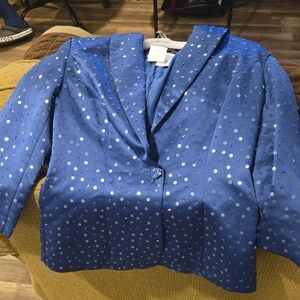 Alfred Angelo Blue and Silver Polka Dot Blazer